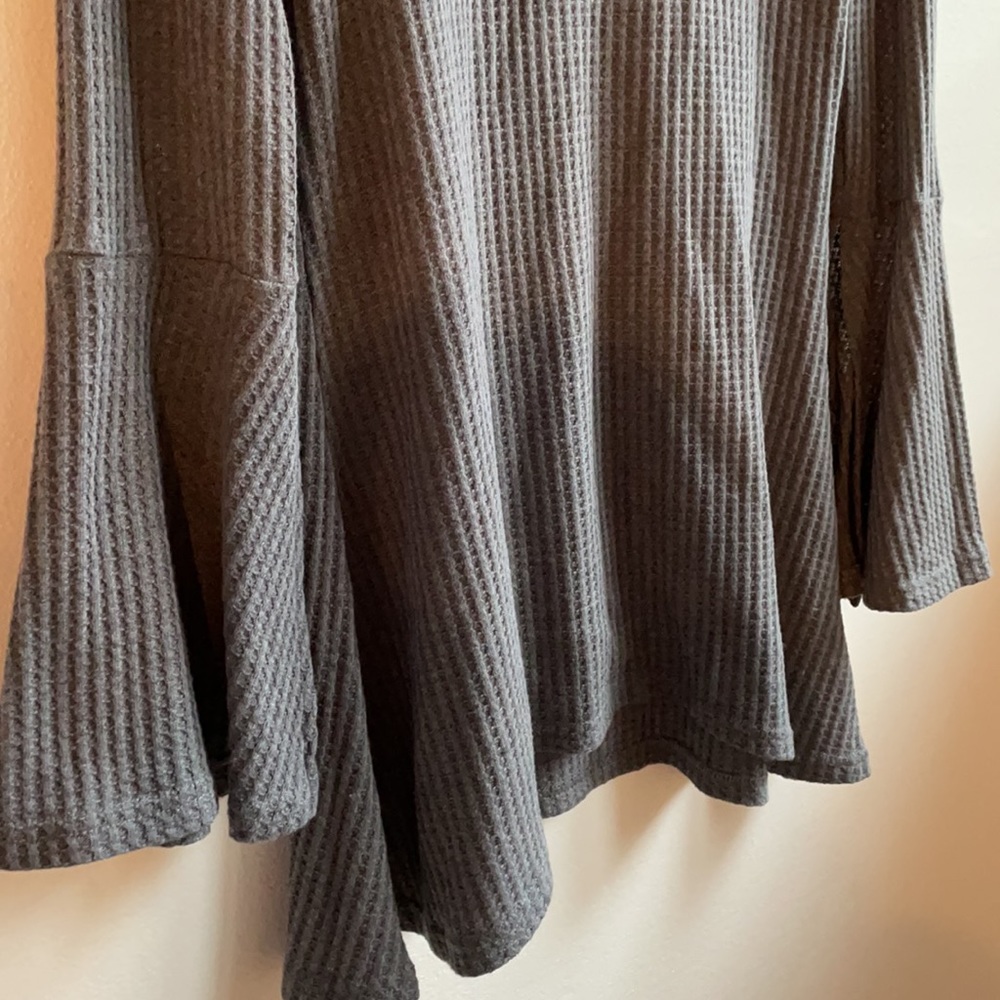 I Love waffle knit bell sleeve tunic top size large - Picture 5 of 7